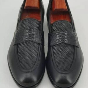 luxury leather loafers shoe black